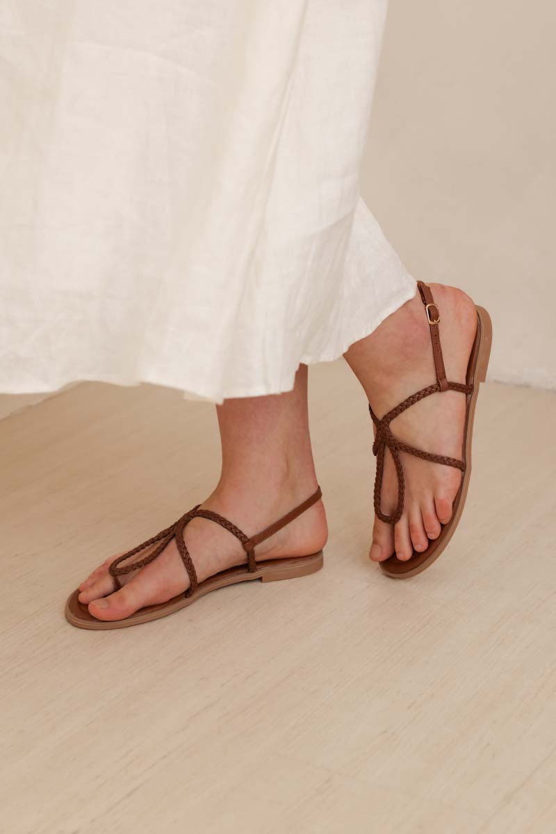 Teyla Braided Sandals in Brown