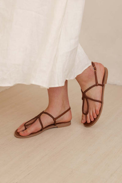 Teyla Braided Sandals in Brown