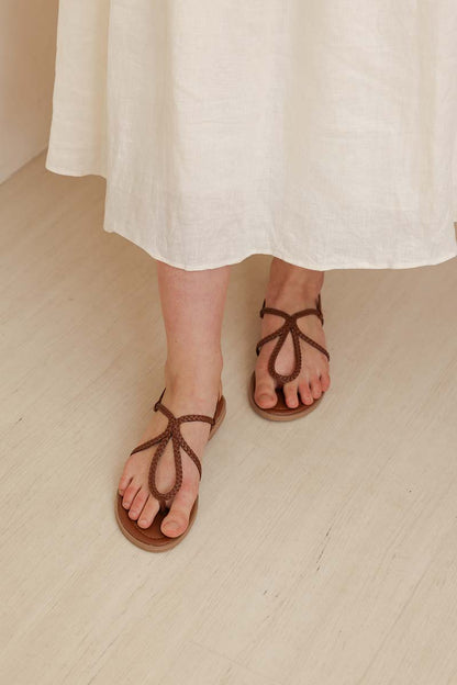Teyla Braided Sandals in Brown