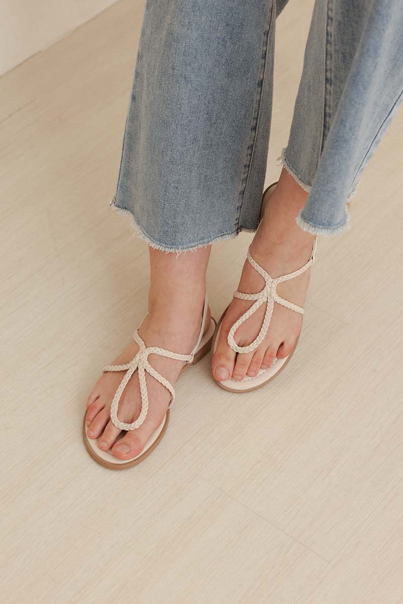 Teyla Braided Sandals in Cream