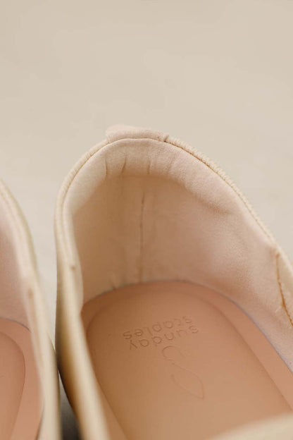 Theryn FlyKnit Slant Maryjane Flats in Cream