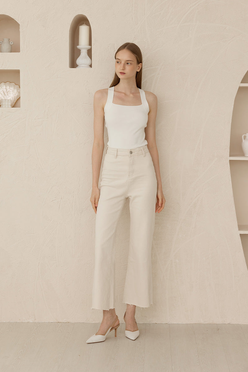 Valentina Flyknit Slingback Heels in Cream Nude Contrast