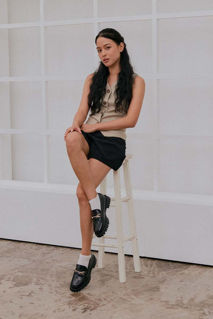 Vicky Platform Loafers in Black Patent