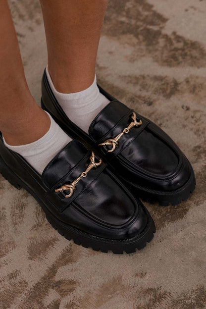 Vicky Platform Loafers in Black Patent