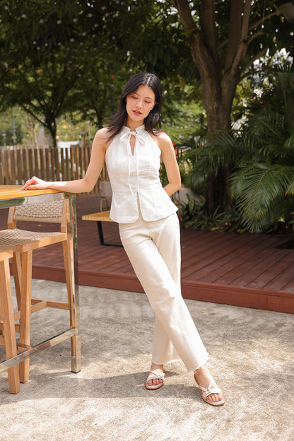 Violetta Sliders in Waterproof Linen