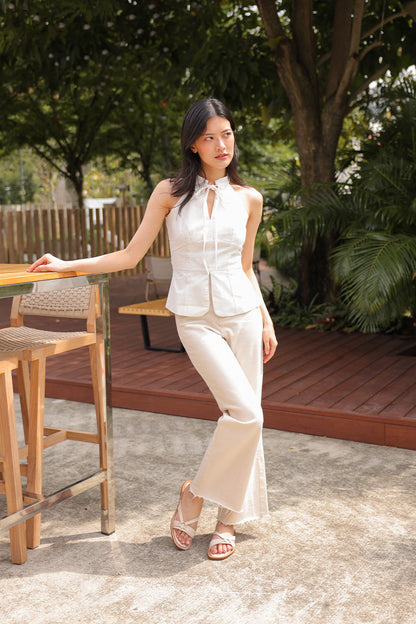 Violetta Sliders in Waterproof Linen