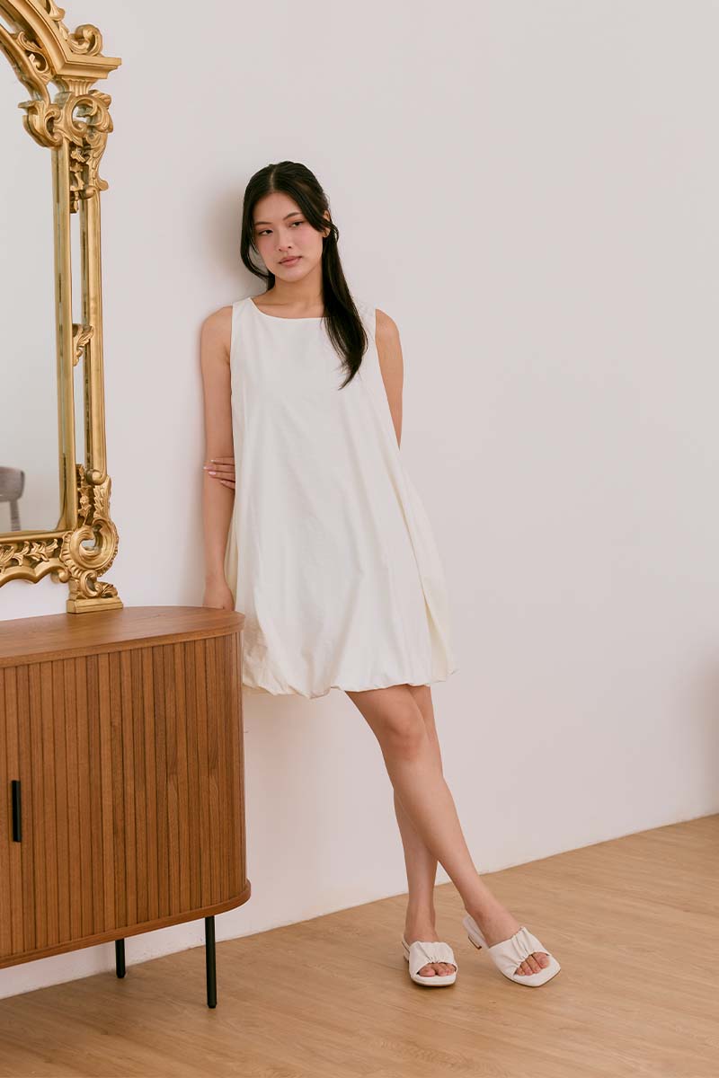 [PRE-ORDER] Willette Cloud Heels in Pearl Waterproof Satin