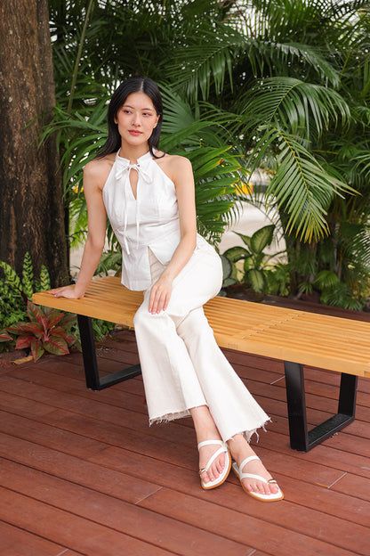 Zayra Asymmetrical Sliders in Cream