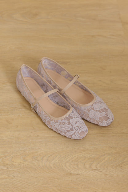 [PRE-ORDER] Zelya Maryjane Flats in Taupe